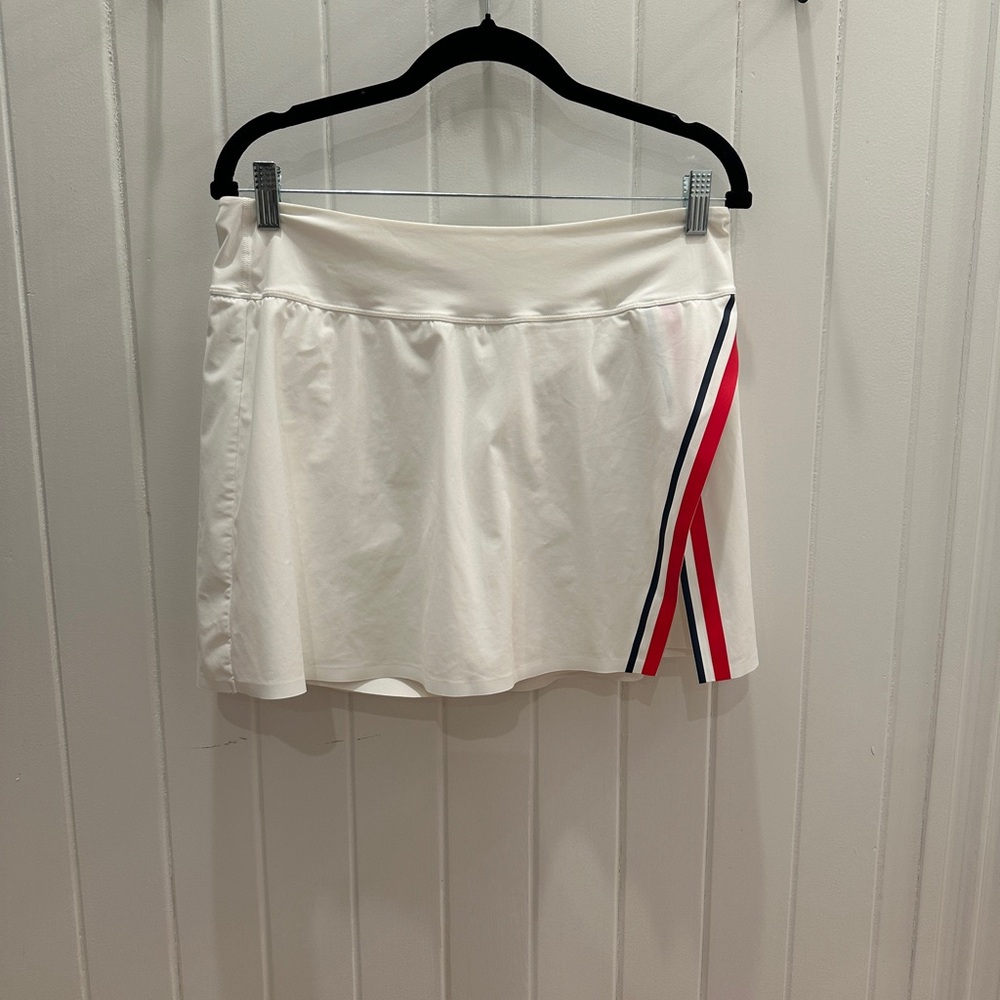 Wilson White Tennis Skort with Red and Blue Stripes